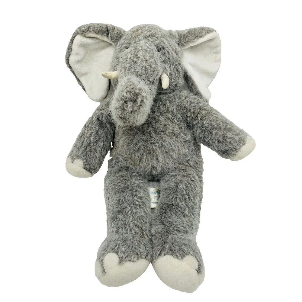 BUILD A BEAR VINTAGE 1997 PLUSH GREY ELEPHANT W/ TUSKS 17